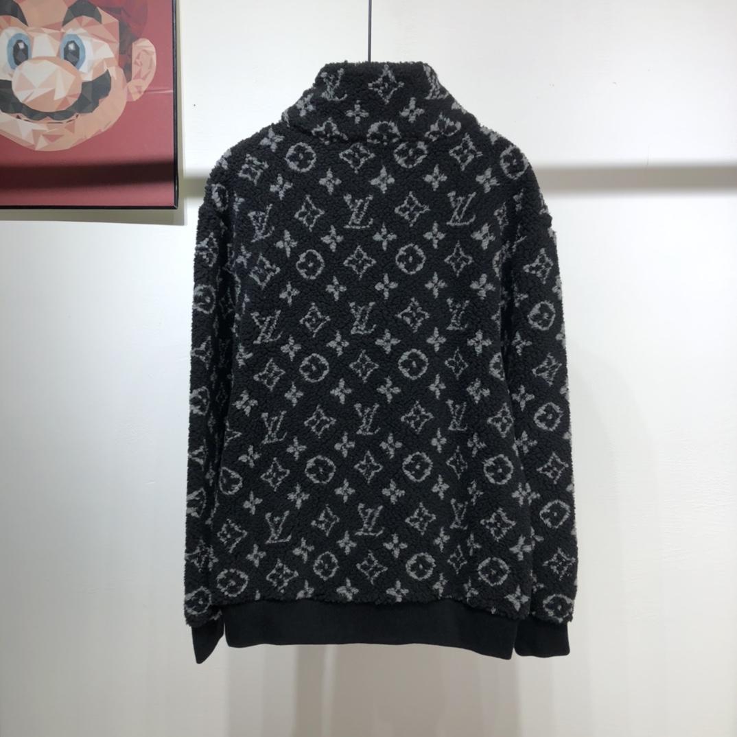 Louis Vuitton Jacket Wool Zip in Black