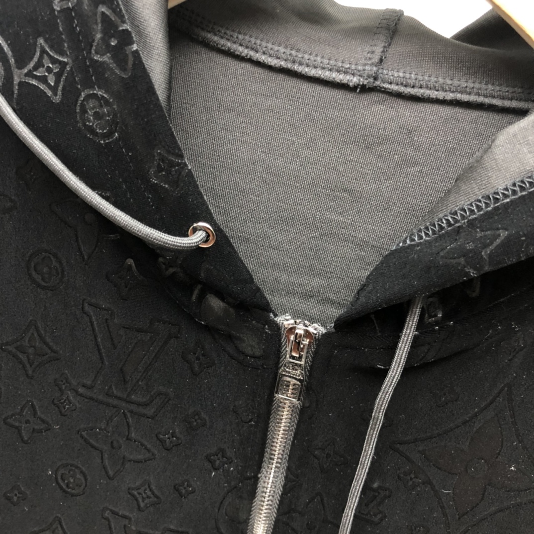 Louis Vuitton Jacket Monogram Logo Mix in Black