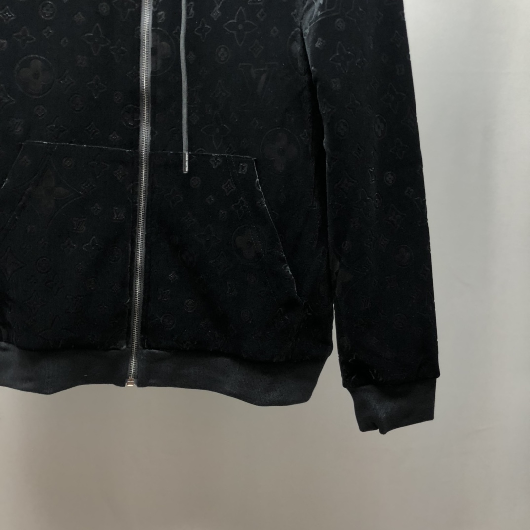 Louis Vuitton Jacket Monogram Logo Mix in Black