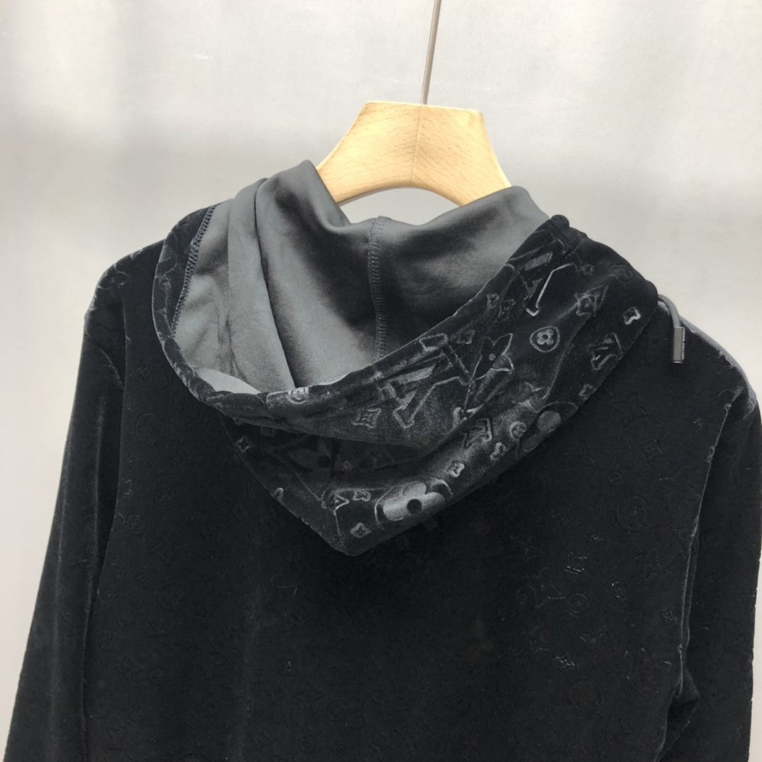 Louis Vuitton Jacket Monogram Logo Mix in Black