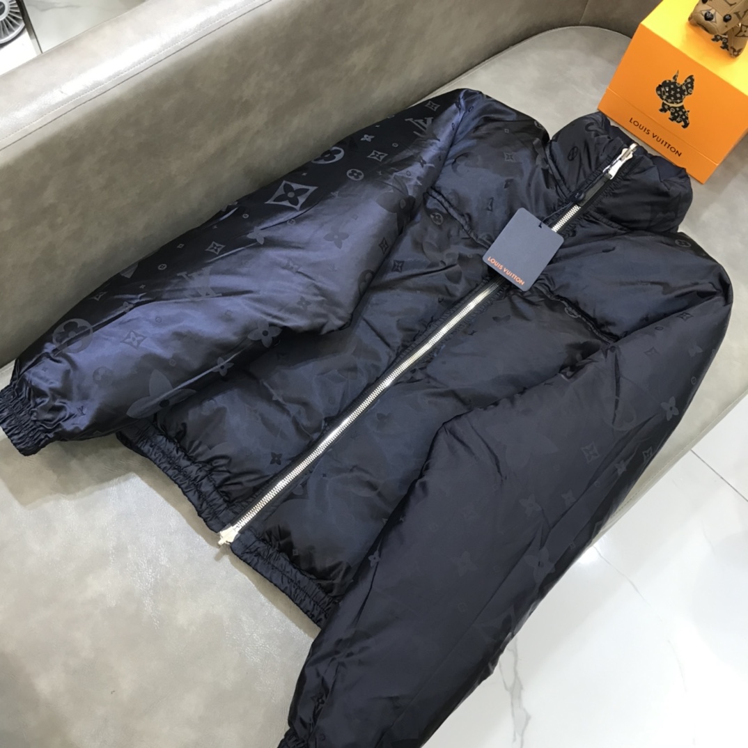 Louis Vuitton Down Jacket Puffer Cotton in Black