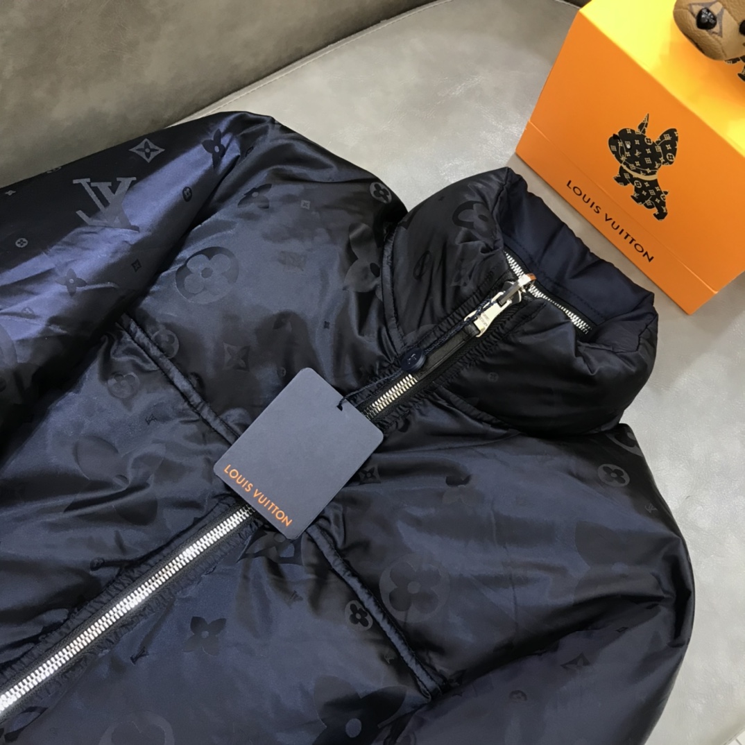 Louis Vuitton Down Jacket Puffer Cotton in Black