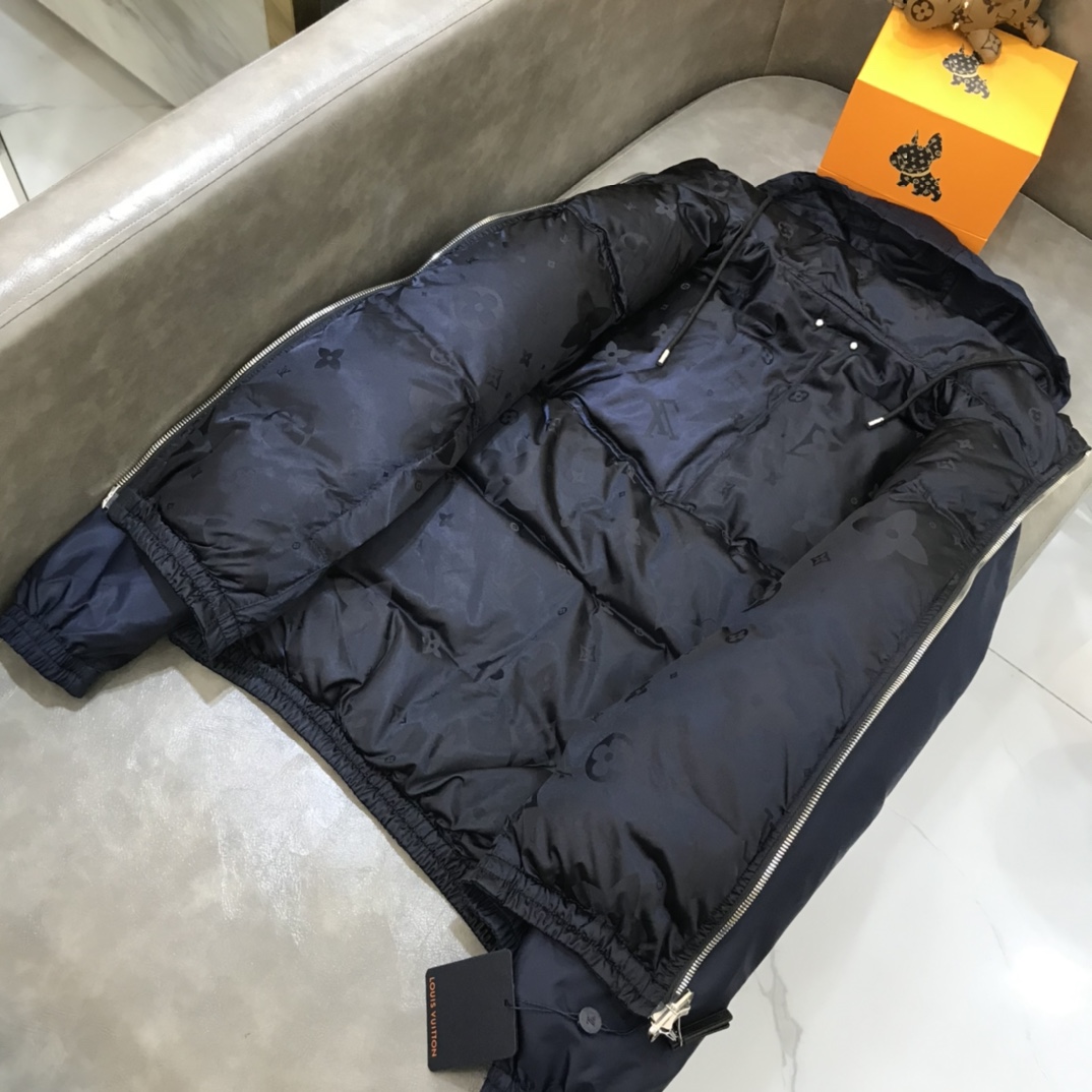 Louis Vuitton Down Jacket Puffer Cotton in Black