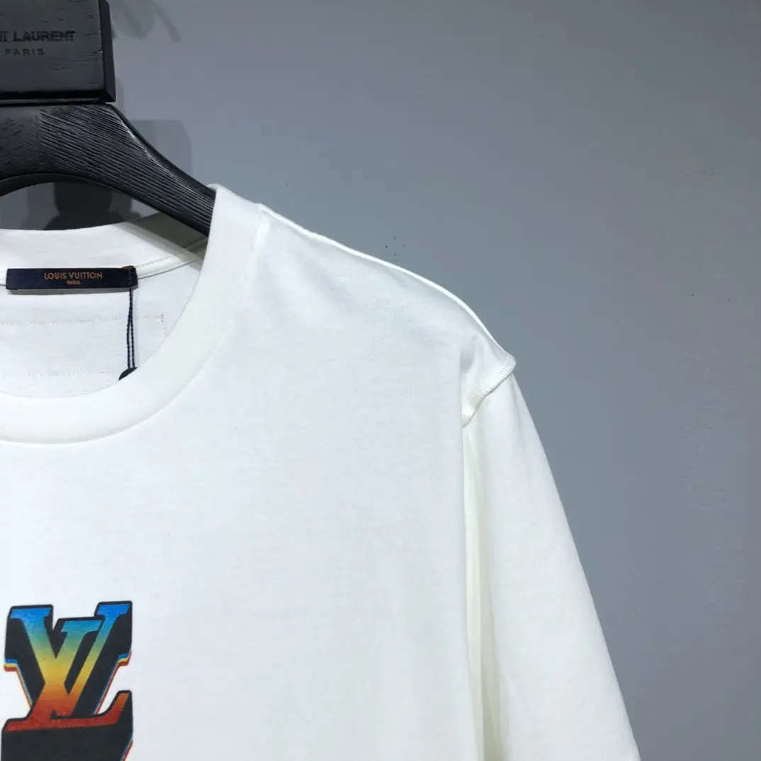 LOUIS VUITTON 2022 rainbow logo printing T-shirt