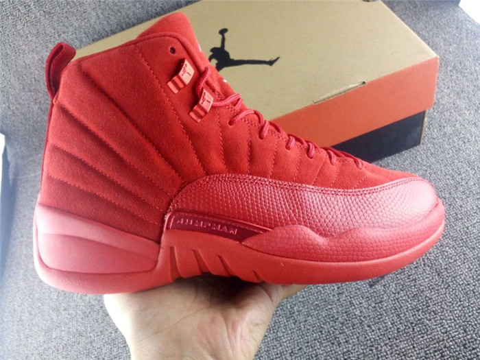 Air Jordan 12s Red Suede Sneakers AEAC870E0F09