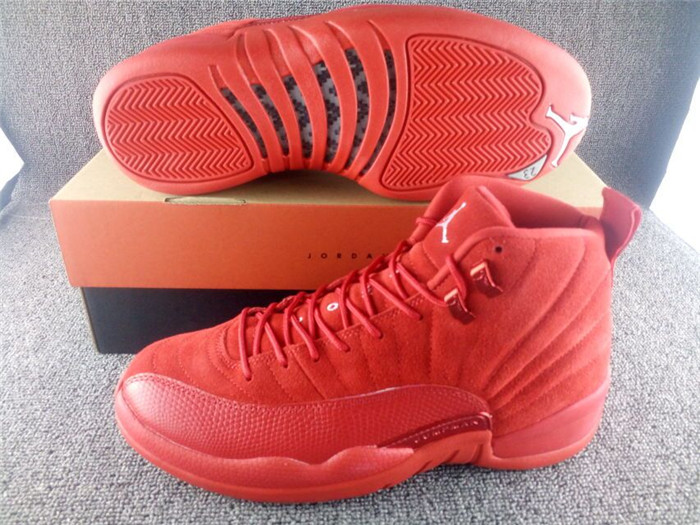 Air Jordan 12s Red Suede Sneakers AEAC870E0F09