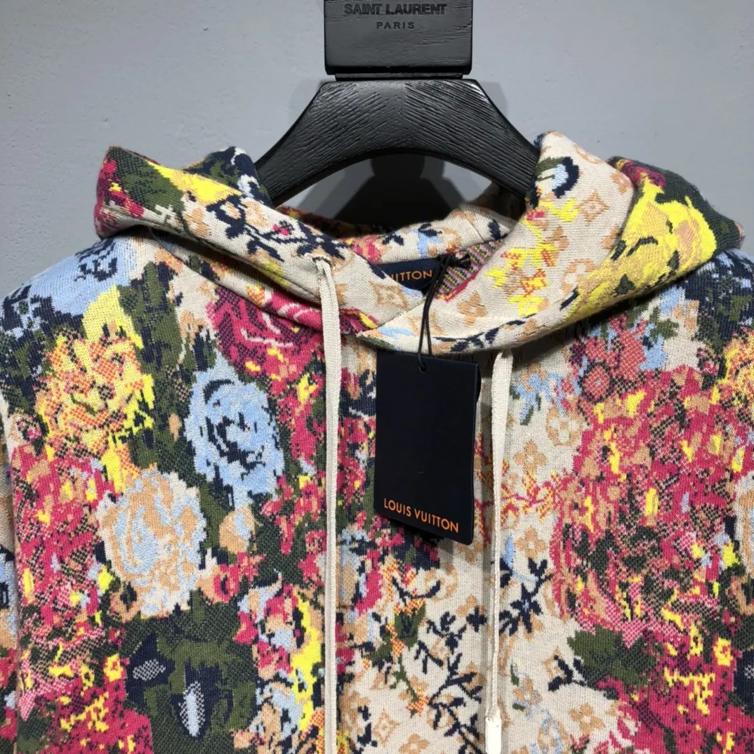 LOUIS VUITTON 2022 flower printing hooded shirt