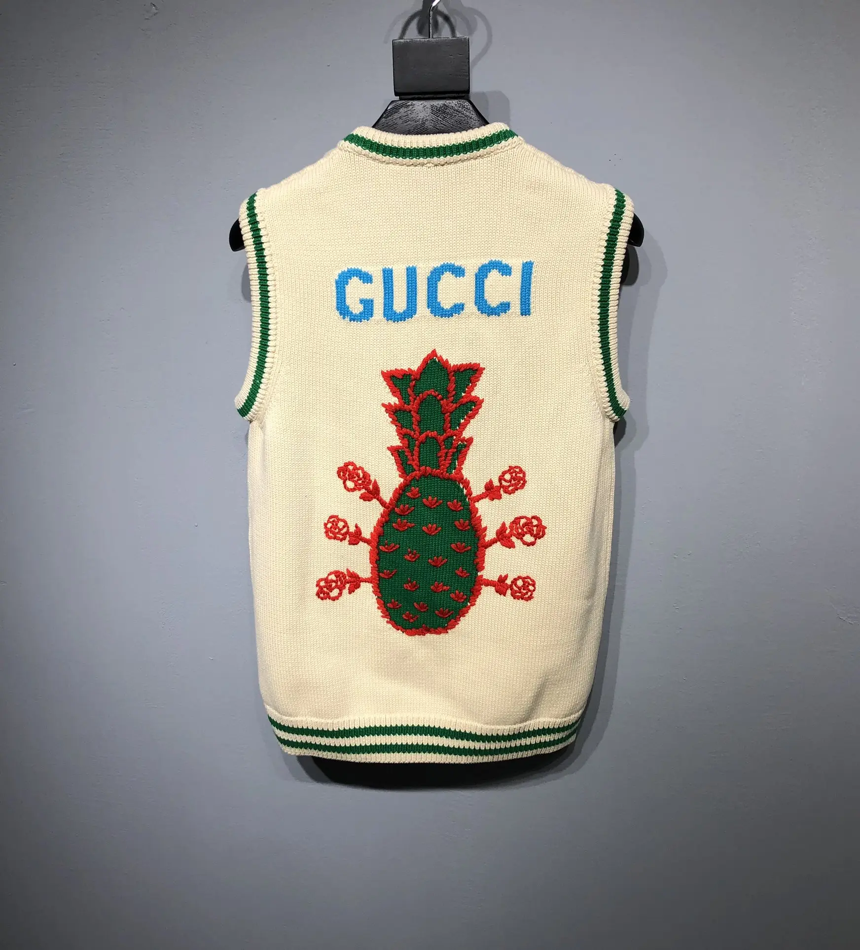 GUCCI Pineapple&Rose pattern vest