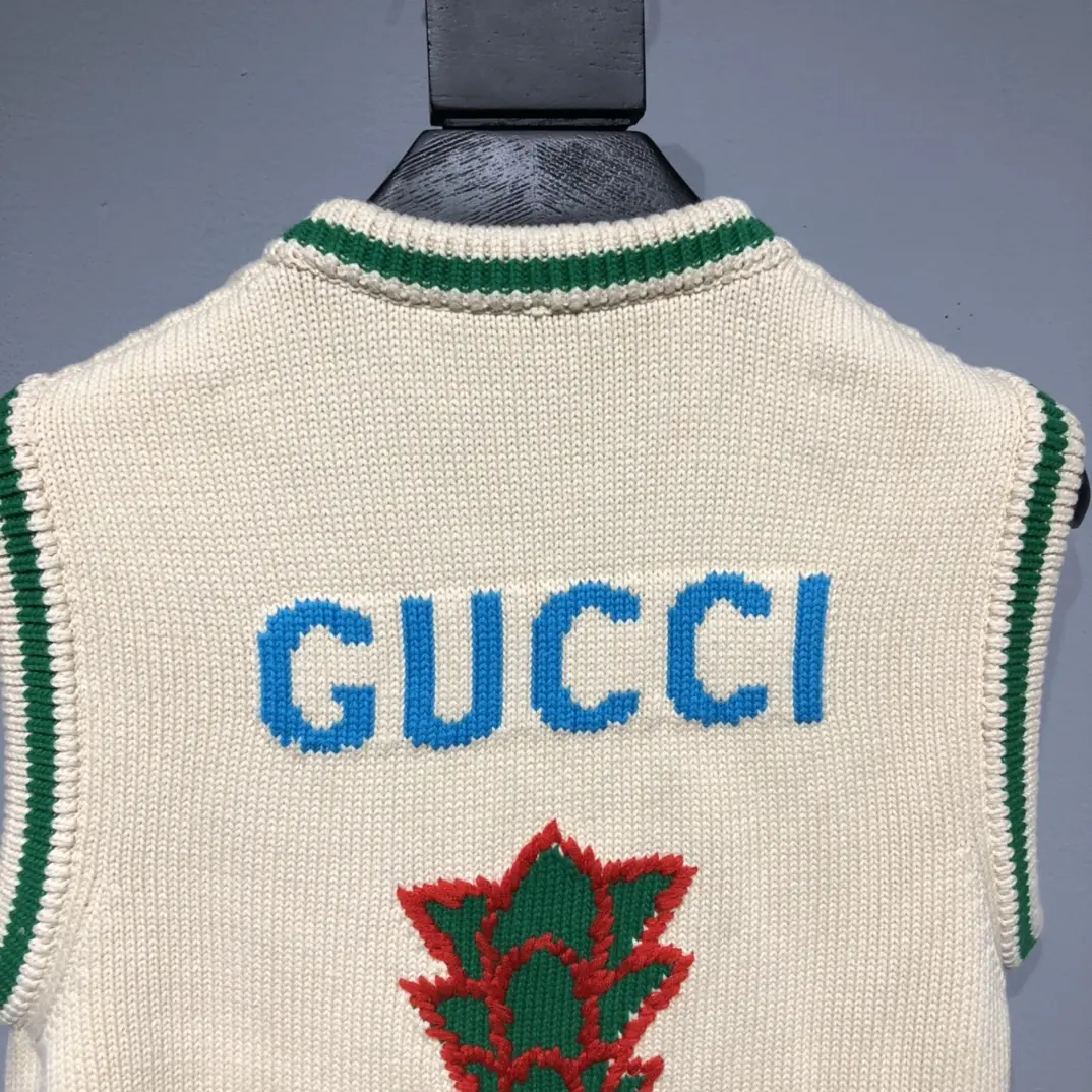 GUCCI Pineapple&Rose pattern vest