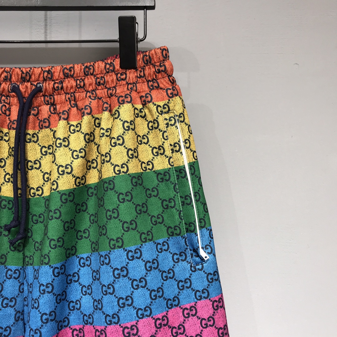 GUCCI double G colorful rainbow shorts