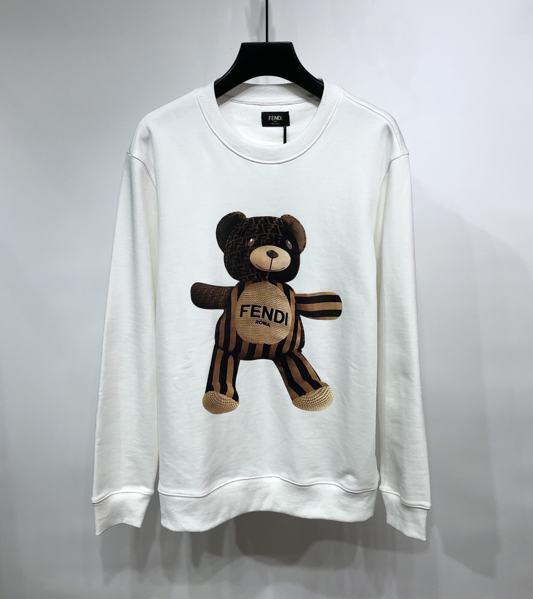Fendi Sweatshirt Cotton Teddy Bear in White