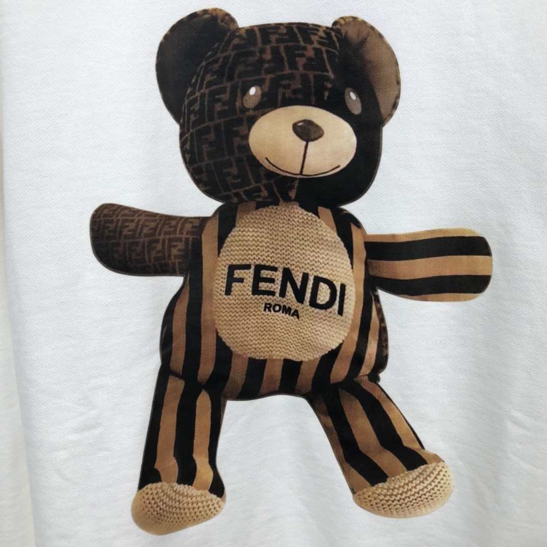 Fendi Sweatshirt Cotton Teddy Bear in White