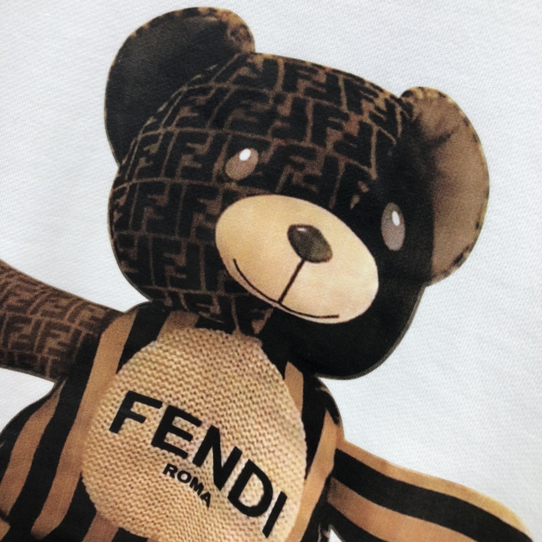 Fendi Sweatshirt Cotton Teddy Bear in White