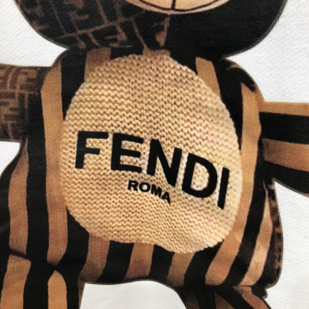 Fendi Sweatshirt Cotton Teddy Bear in White