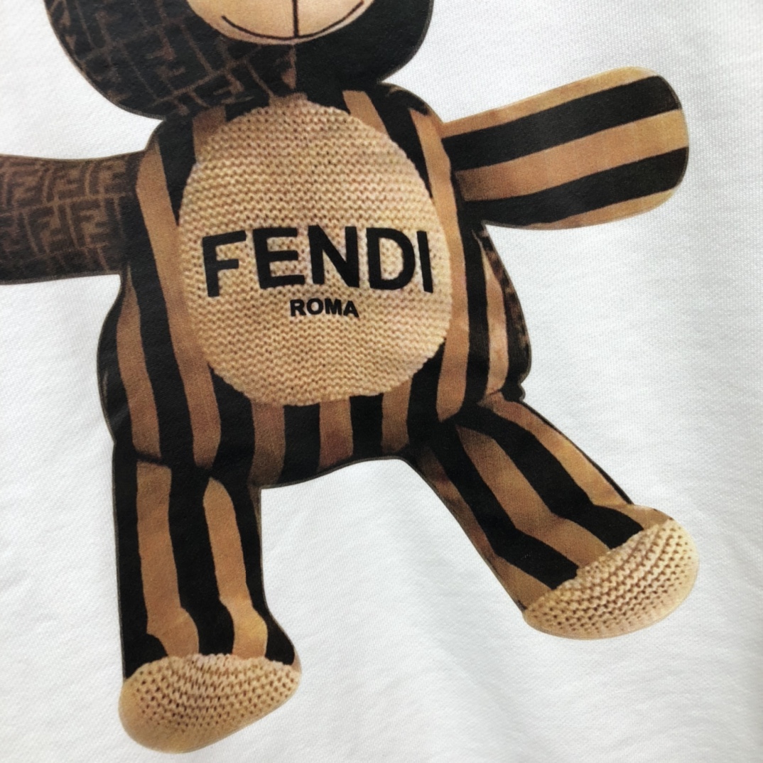 Fendi Sweatshirt Cotton Teddy Bear in White