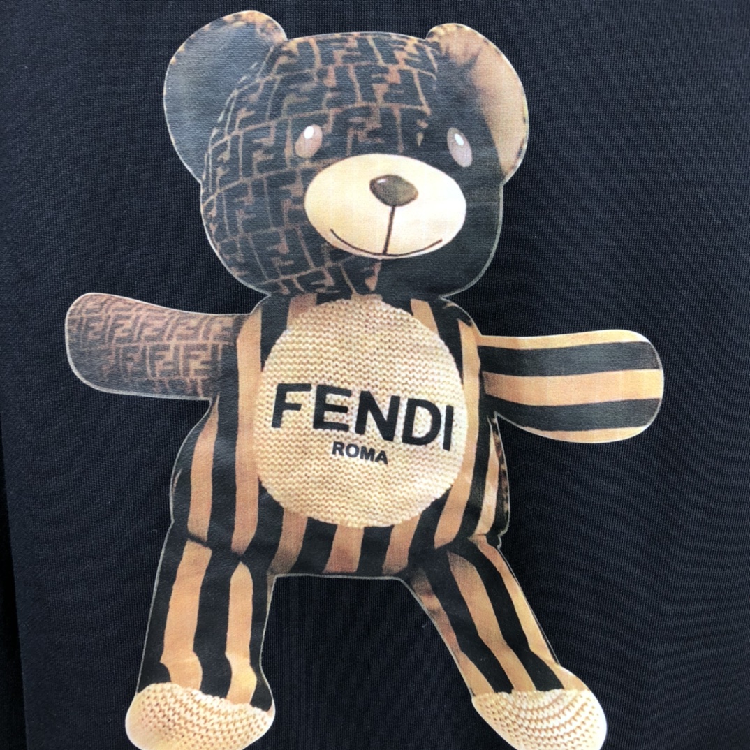 Fendi Sweatshirt Cotton Teddy Bear in Black