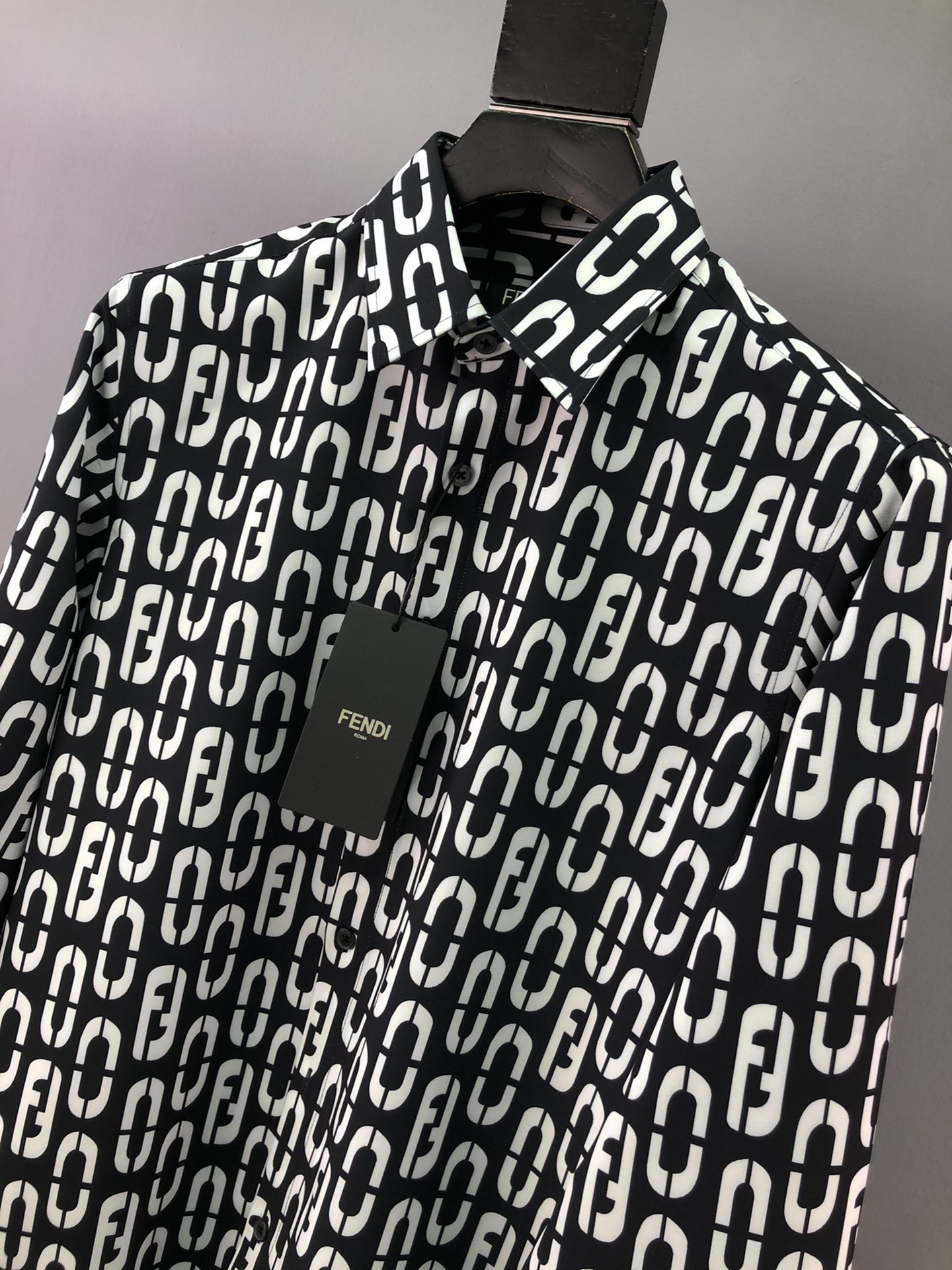Fendi Shirt Linen Shirt in Gray