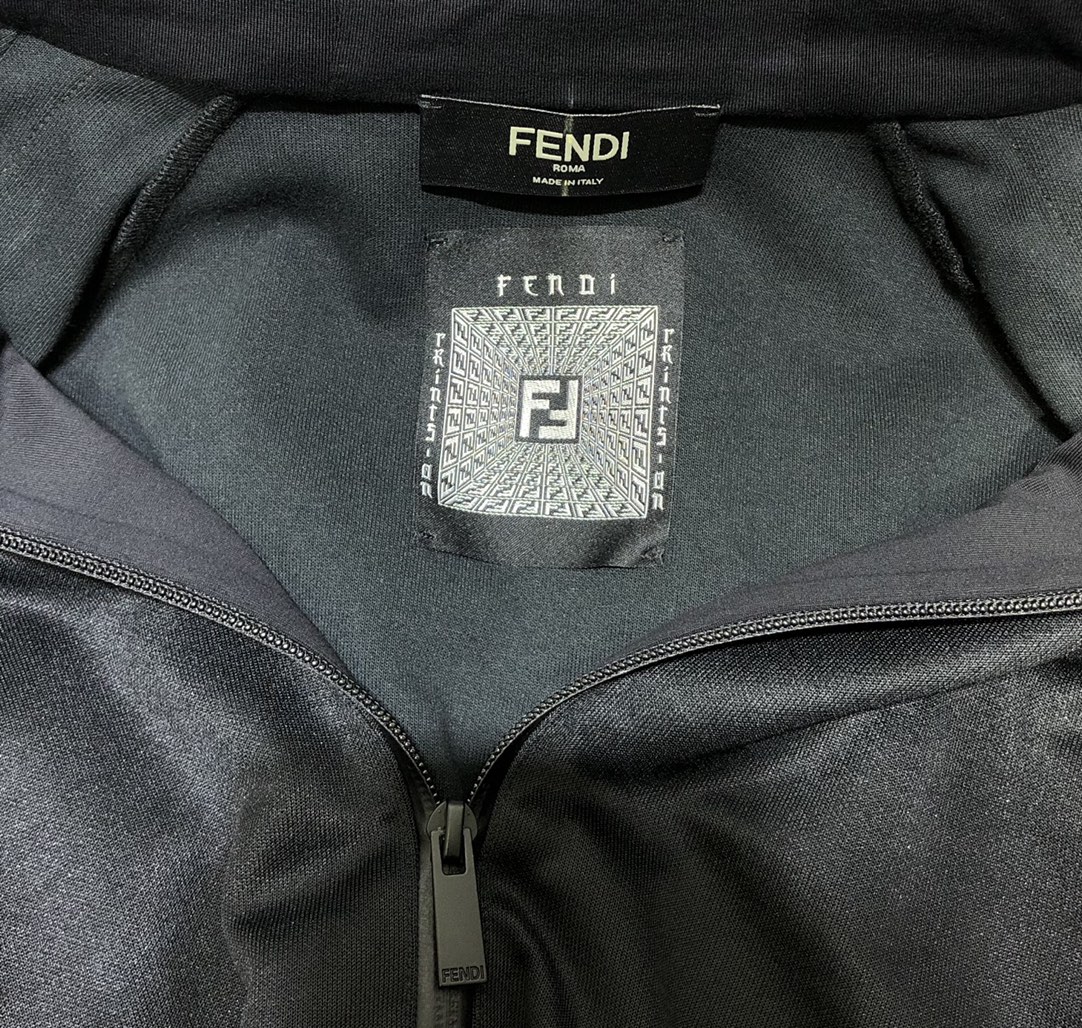 Fendi Jacket nylon windbreaker in Black
