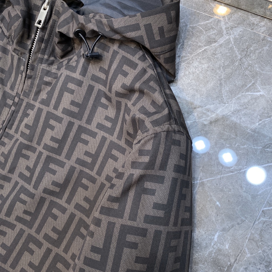 Fendi Jacket nylon windbreaker in Black