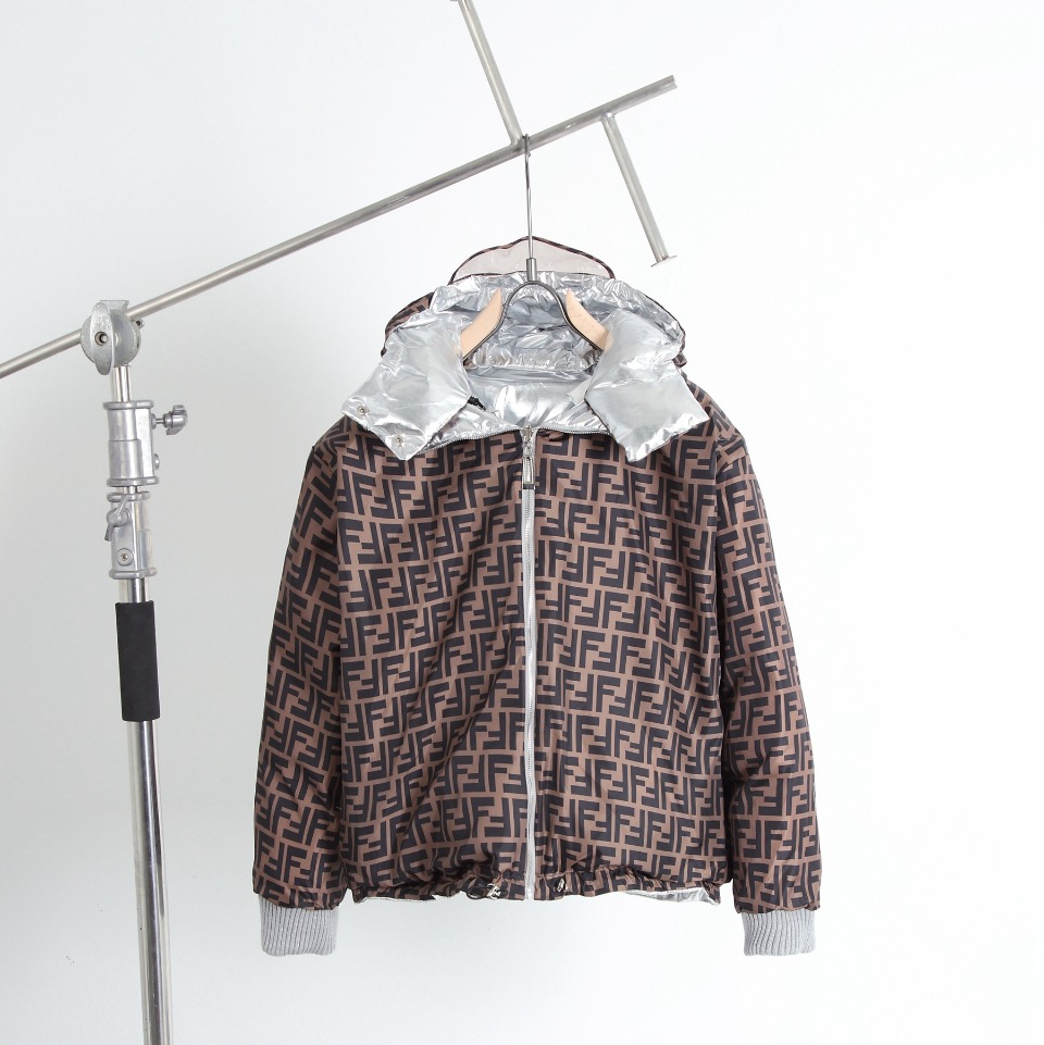 Fendi Down Jacket tech fabric in Sliver