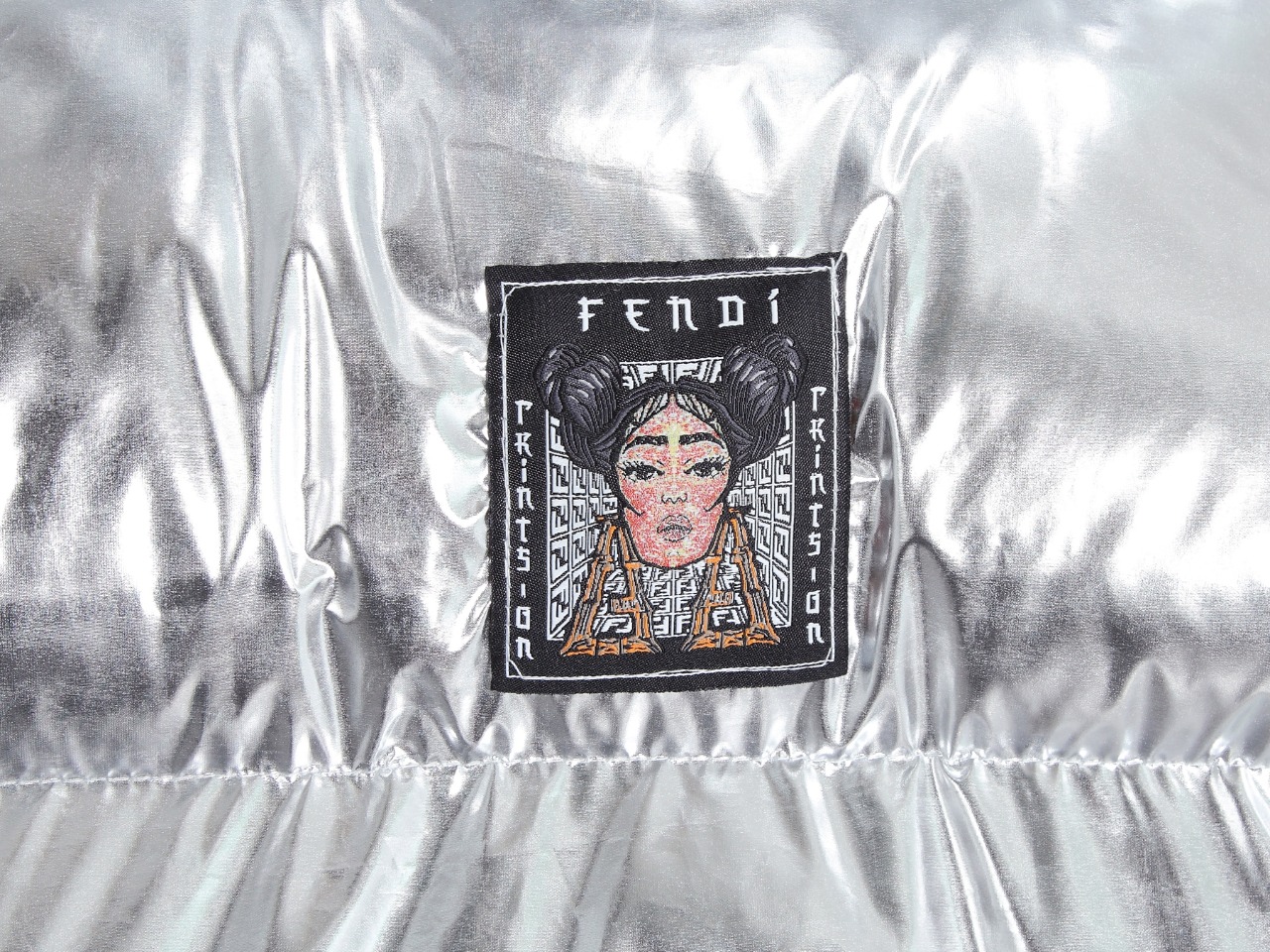 Fendi Down Jacket tech fabric in Sliver