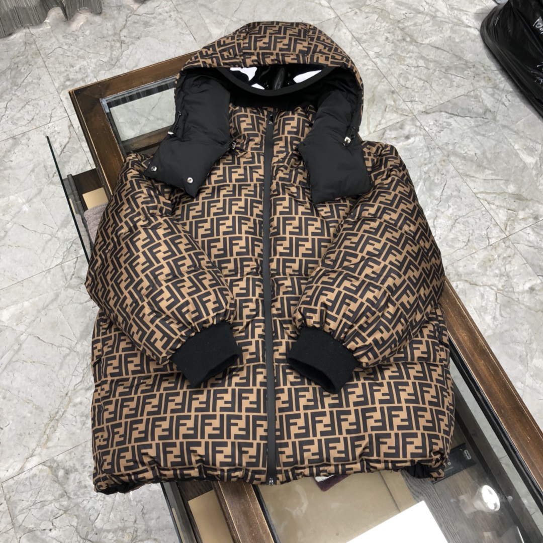 Fendi Down Jacket tech fabric in Black