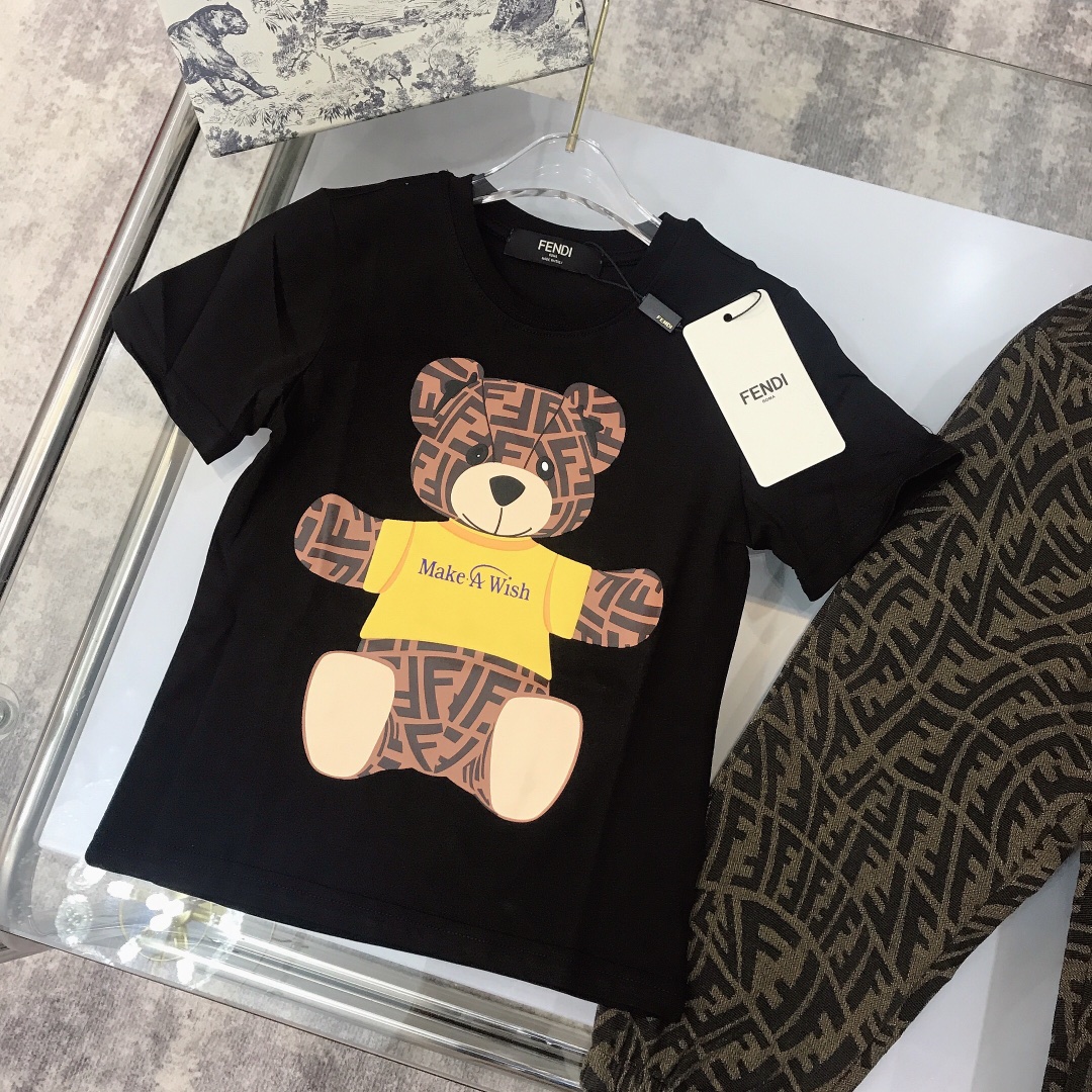 Fendi 2022 Polo Shirt and Long Pants Set in Black