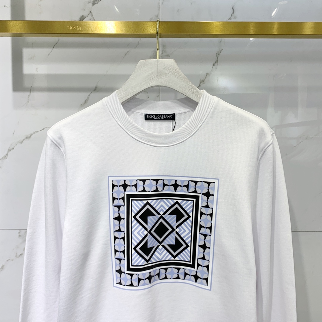 Dolce&Gabbana Hoodie Jacquard in White