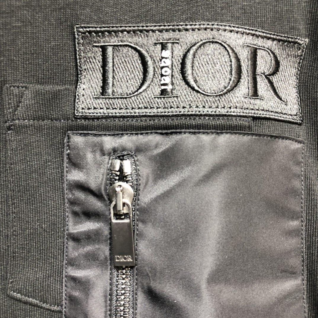 Dior x sacai Patch pocket stitching T-shirt