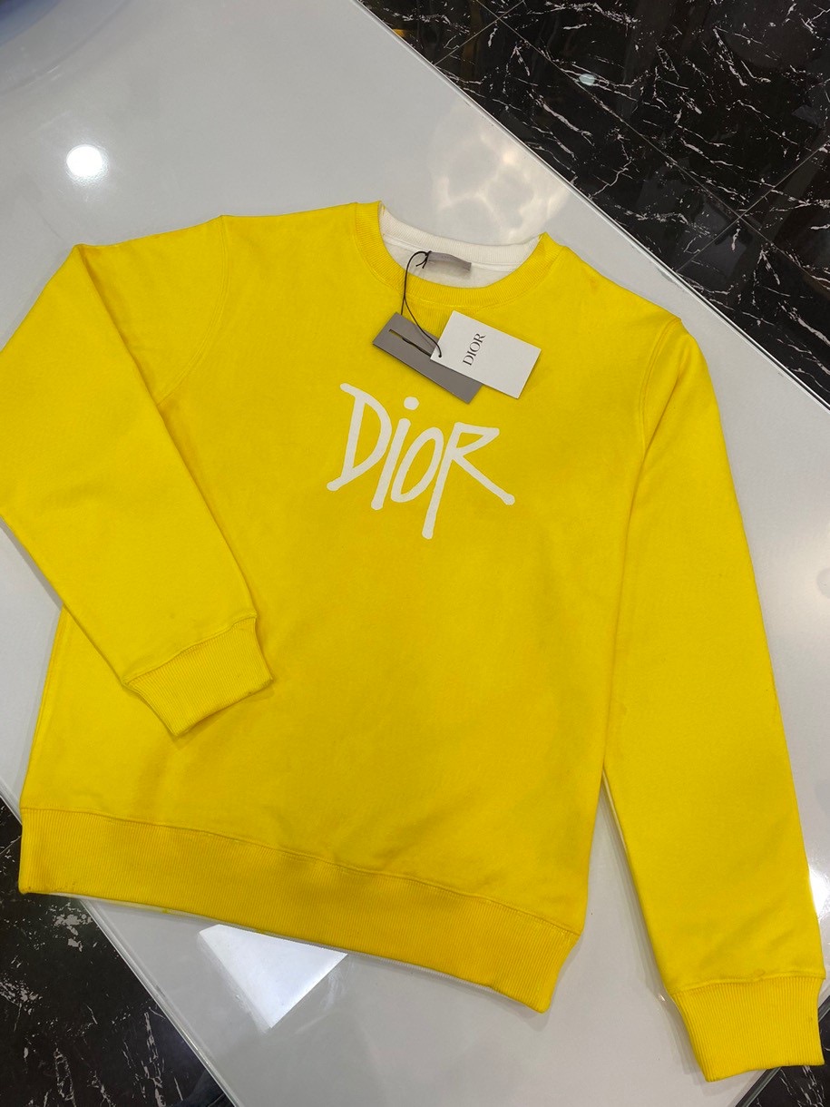 Dior Sweatshirt Oversized Cotton in Yellow