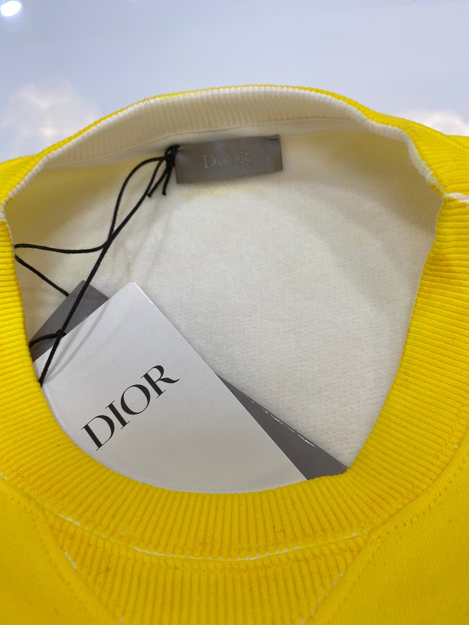 Dior Sweatshirt Oversized Cotton in Yellow