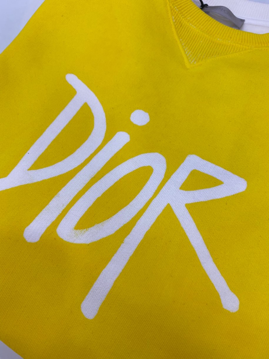 Dior Sweatshirt Oversized Cotton in Yellow
