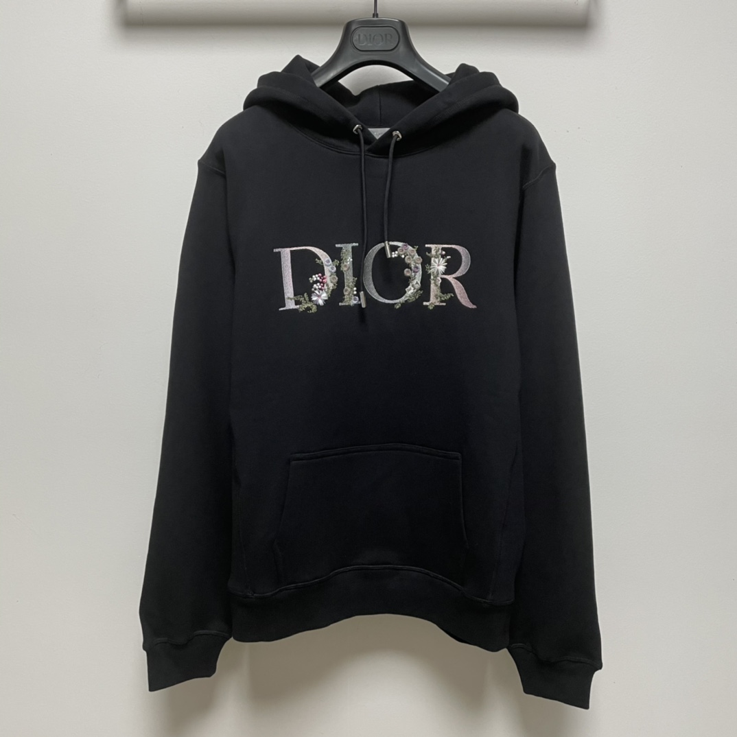 Dior Hoodie Oversized Cotton in Black