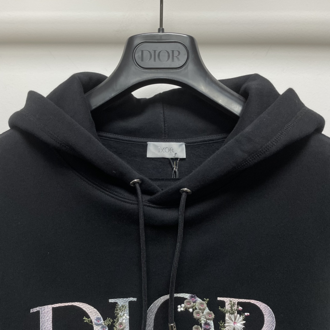 Dior Hoodie Oversized Cotton in Black
