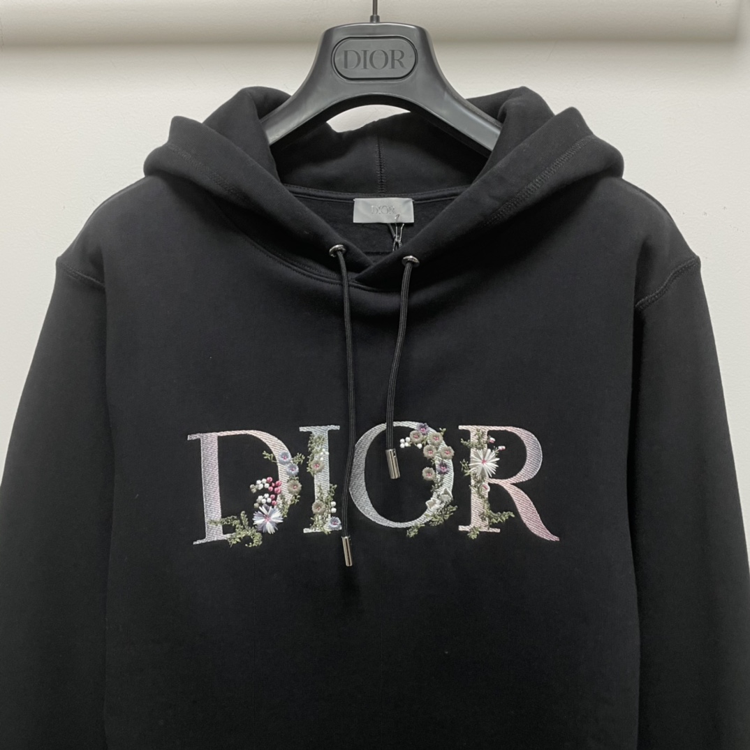 Dior Hoodie Oversized Cotton in Black