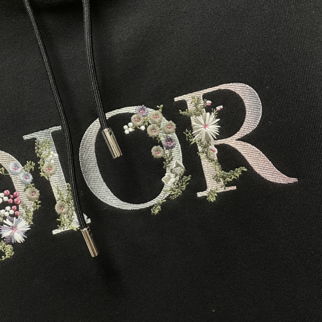 Dior Hoodie Oversized Cotton in Black