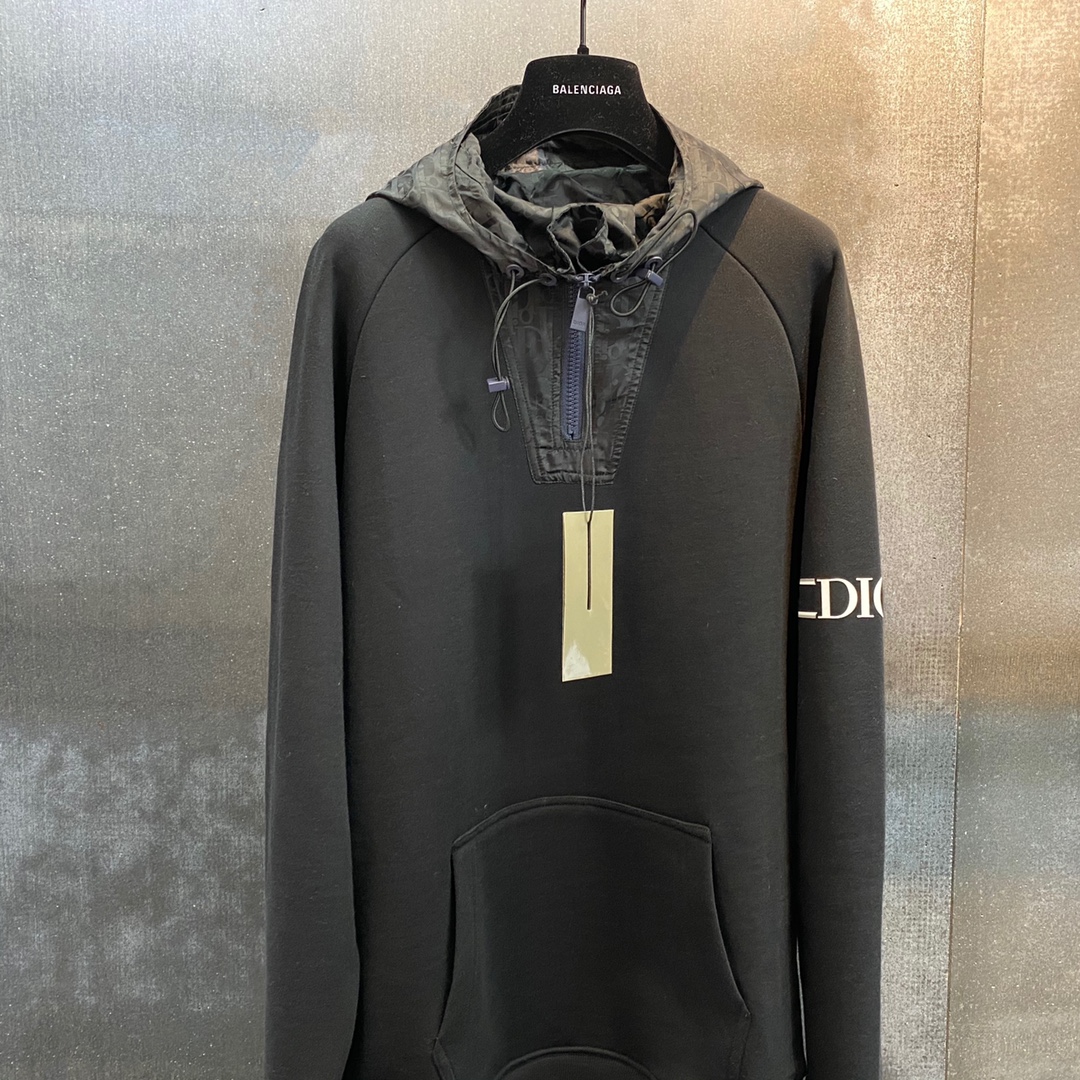 Dior Hoodie Oversized Cotton in Black