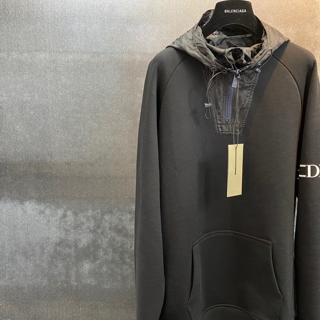 Dior Hoodie Oversized Cotton in Black