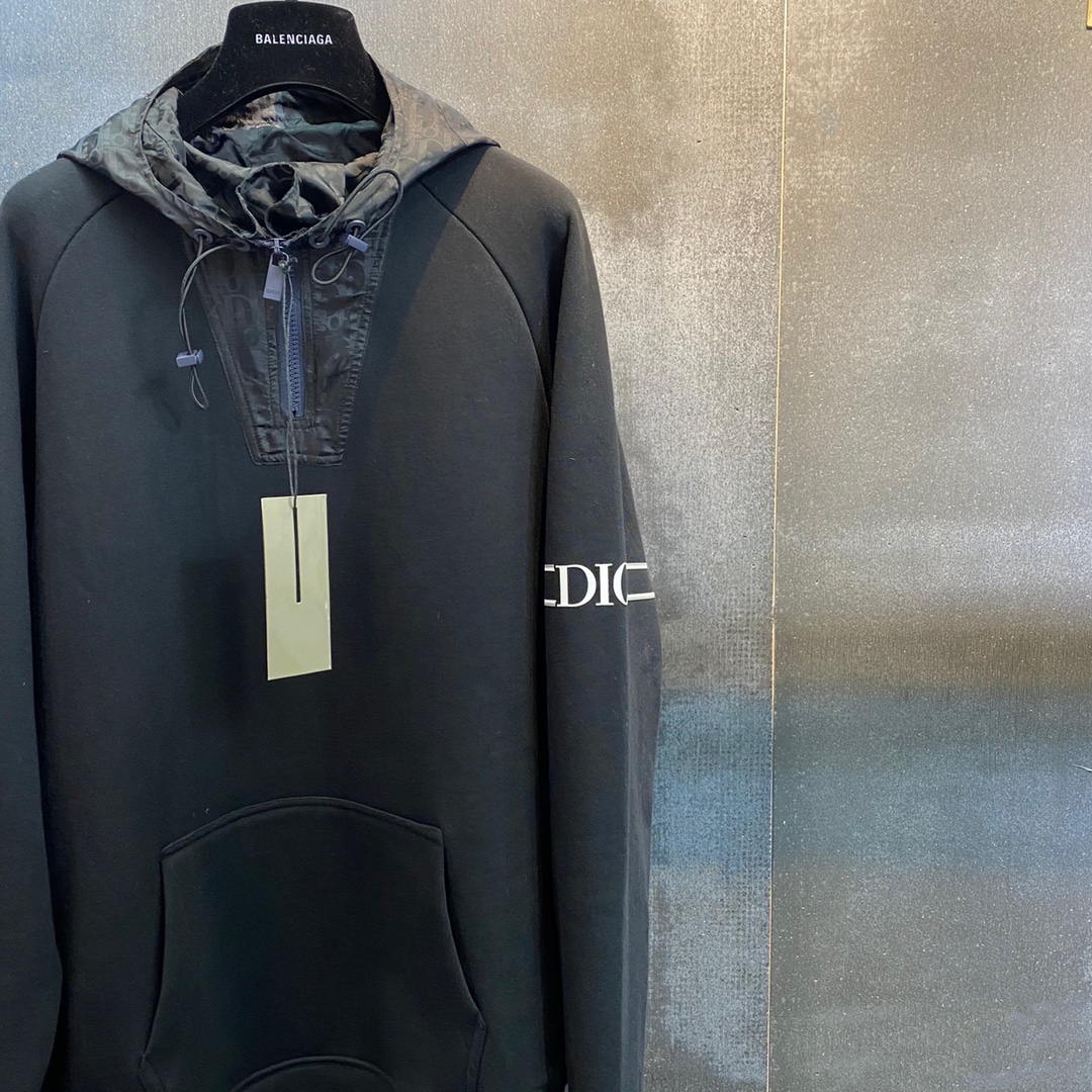 Dior Hoodie Oversized Cotton in Black