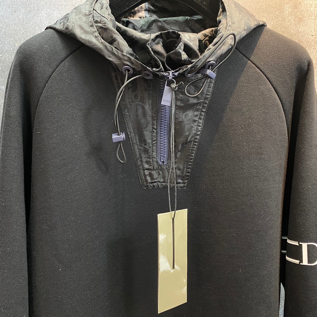 Dior Hoodie Oversized Cotton in Black