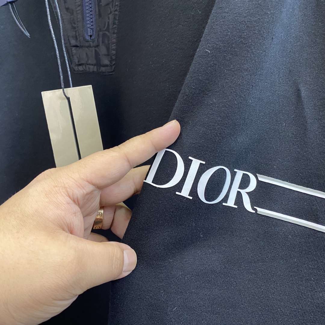 Dior Hoodie Oversized Cotton in Black