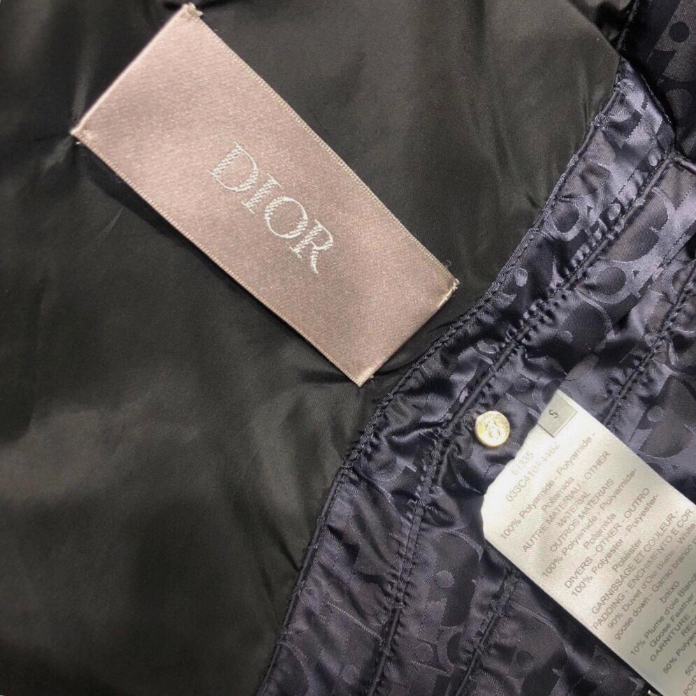 Dior Down Jacket Oblique Sleeveless