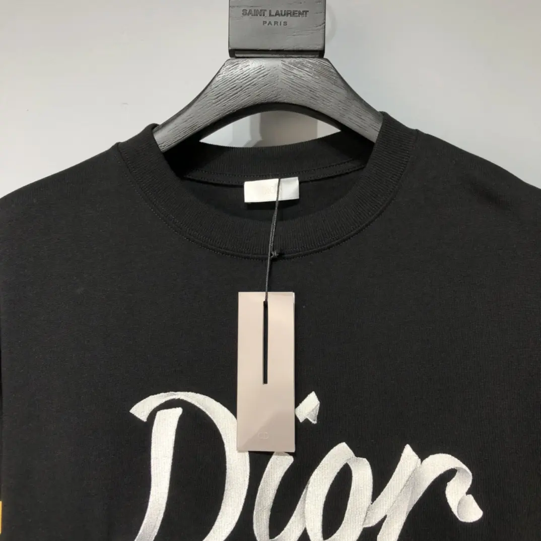 Dior CD 2022 NEW Letter embroidery cotton T-shirt