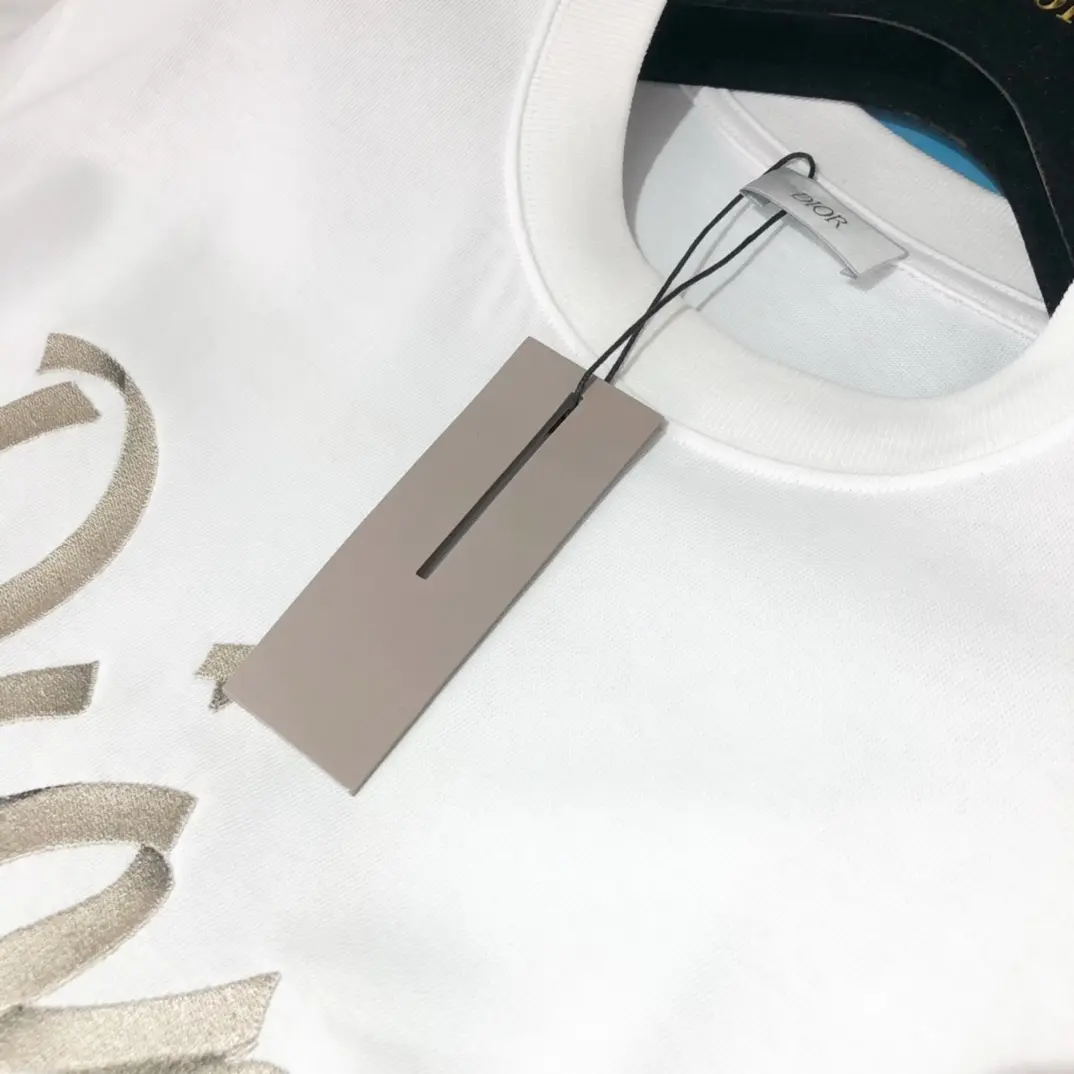 Dior CD 2022 NEW Letter embroidery cotton T-shirt