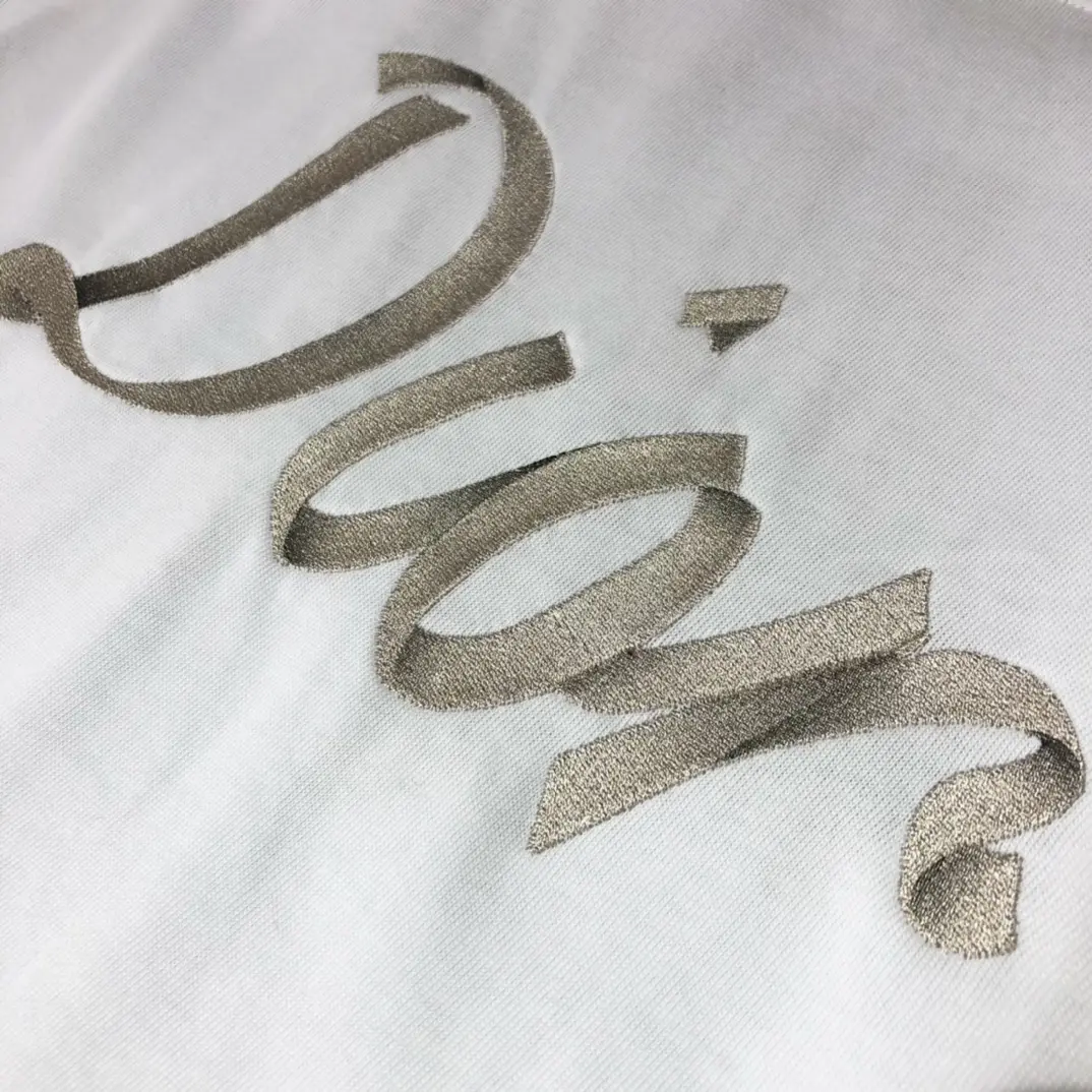 Dior CD 2022 NEW Letter embroidery cotton T-shirt