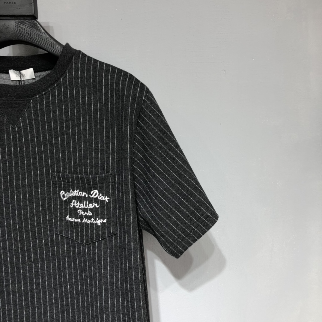 DIOR 2022SS new collection Stripe knitting T-shirt