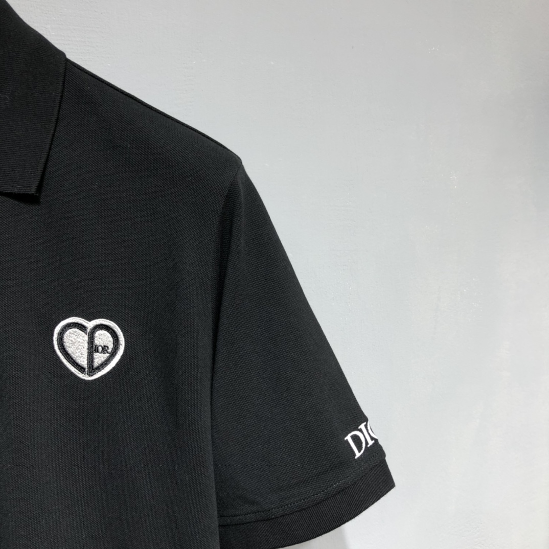 DIOR 2022SS loving heart badge polo Shirt