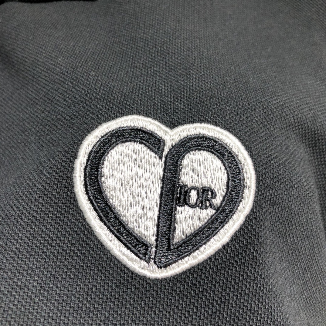 DIOR 2022SS loving heart badge polo Shirt