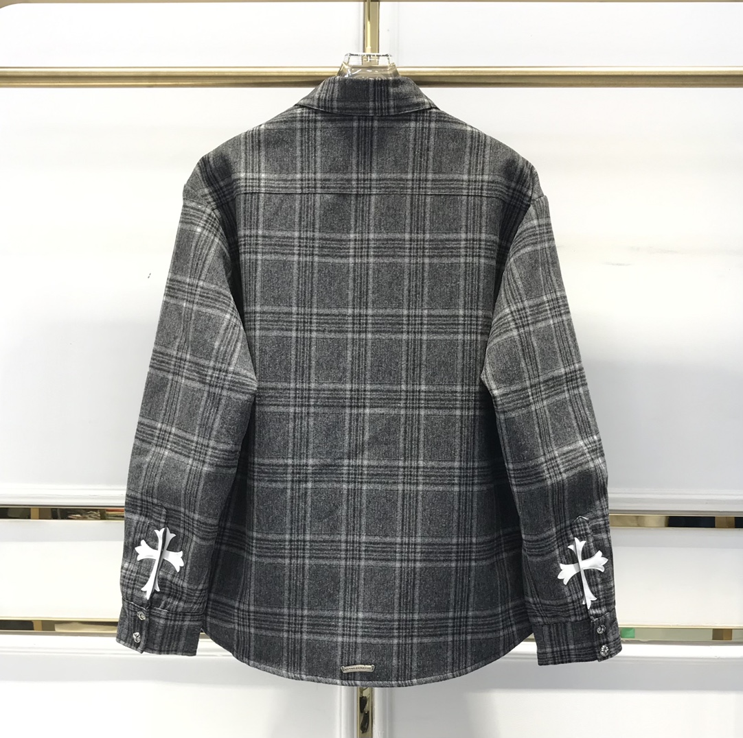 Chrome Hearts Shirt Flannel in Gray