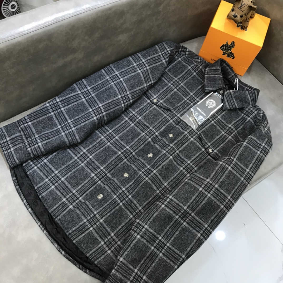 Chrome Hearts Shirt Flannel in Gray